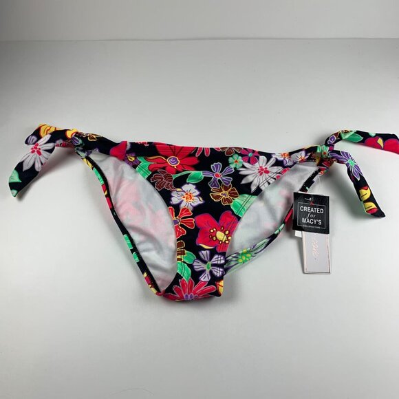 Salt +‎ Cove Juniors Floral Print Side Tie Nylon Blend Bikini Bottom Size M NWT - Picture 1 of 6